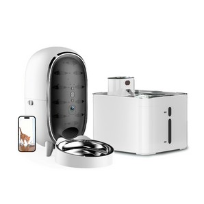Pisci Automatic Pet Feeder & Hydra PumplessWaterfountain Bundle